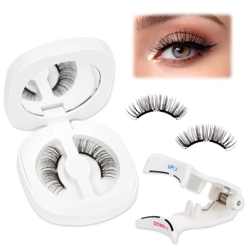 Upgrade Magnetic Eyelashes With Applicator Reusable Soft Magnet Lashes Natural Look Magnetic Eyelashes No Glue Needed Easy To Wear and Remove Strip Lashes Faux Cils by EMEDA 01